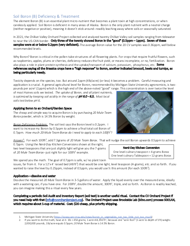 Boron Deficiency & Treatment
